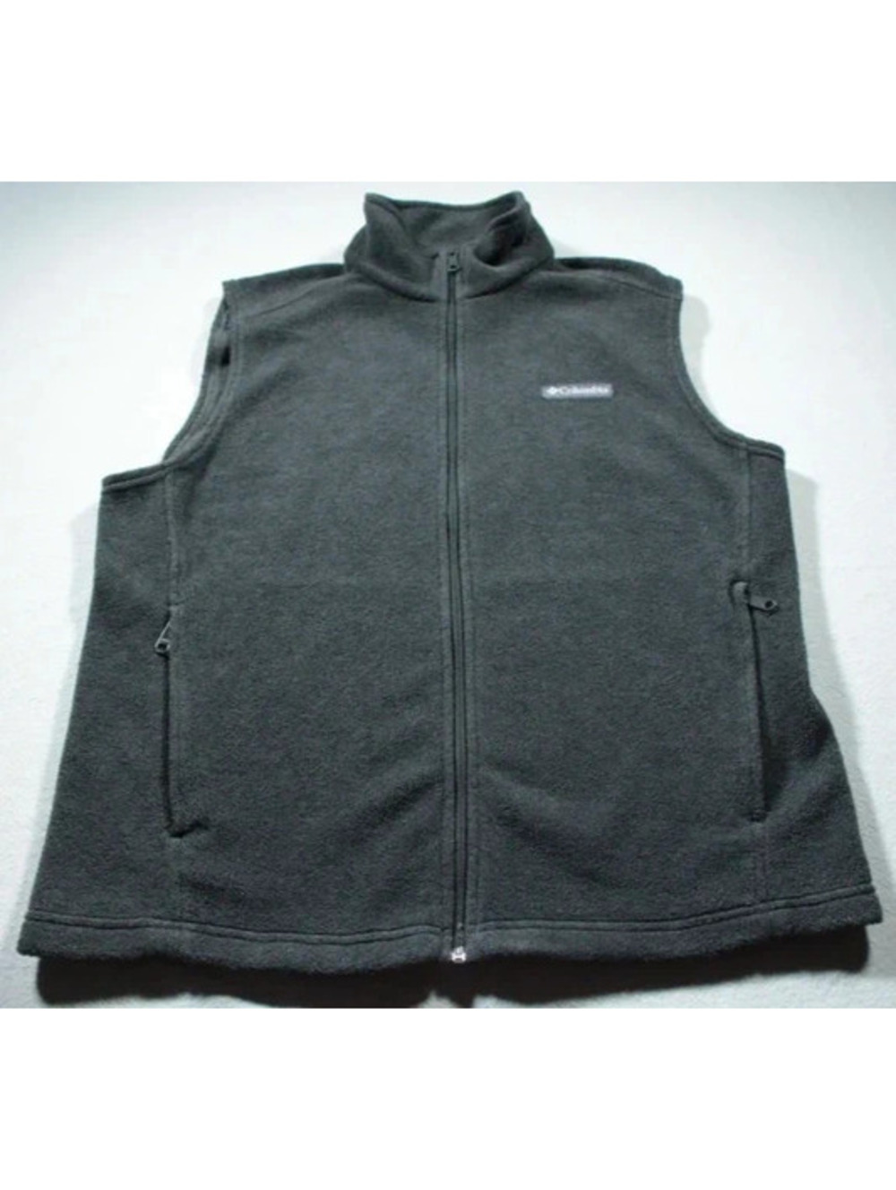 Men's Columbia Fleece Vest Gray M Full Zip